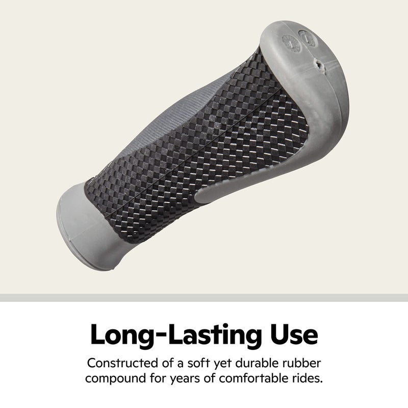 Schwinn Ergonomic Tri-Layer Gel Comfort Bike Grip, Textured Pattern, Durable Rubber, Fits Standard 22.2mm Handlebar, Black/Grey, Adult Sized - Image 3